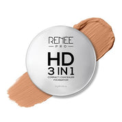 RENEE PRO HD 3 In 1 Compact,Concealer, Foundation SPF 20, Matte Finish, High Coverage, Ultralight & Silky Smooth Finish, Enriched With Vitamin E, C & Aloe Vera - 9 Gm