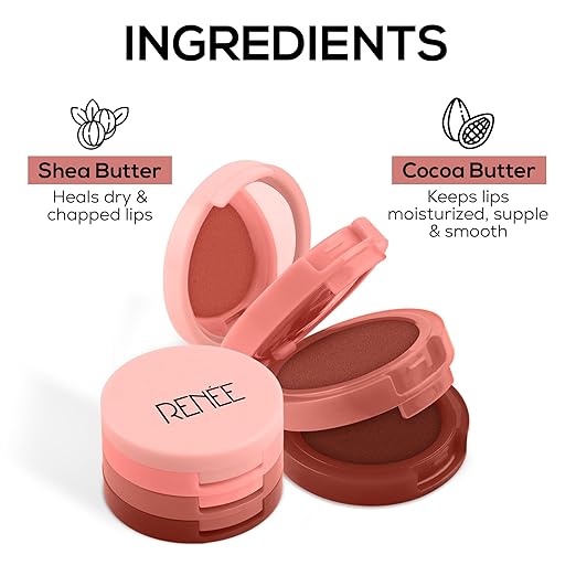 RENEE Glam Stack Creme Lip & Cheek Tint - Nude 4.5gm - 3 Shades in 1, Rich Creamy Natural Seamless Finish, Smooth & Blendable Formula- Travel Friendly, Quick & Easy to Use