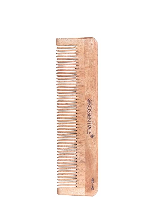Neem Wooden Comb | Anti-Dandruff Natural Wood Comb | Handmade Wide Tooth Hair Comb for Men & Women | Reduces Hair Fall & Frizz | Scalp Care & Hair Growth
