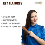 Neem Wooden Comb | Anti-Dandruff Natural Wood Comb | Handmade Wide Tooth Hair Comb for Men & Women | Reduces Hair Fall & Frizz | Scalp Care & Hair Growth (ORO-001)