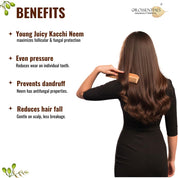 Neem wooden comb two in one || Dual-sided neem comb || Natural neem wooden hair comb || Anti-dandruff neem comb double side-Pack of 1 (ORO-003)