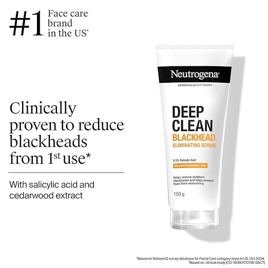 Neutrogena Deep Clean Scrub Blackhead Eliminating Daily Scrub For Face, 100g