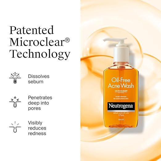 Neutrogena Oil Free Acne Wash | 2% Salicylic Acid Deep Cleansing Face Wash for Oily Skin