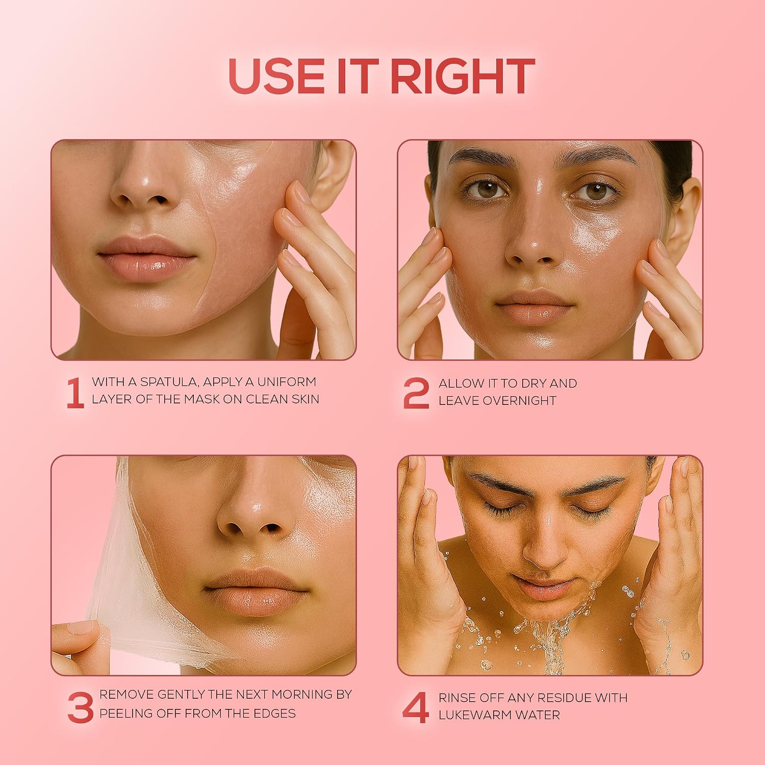 RENEE Pink Therapy Collagen Night Wrapping Face Mask, 20 ml | For Young, Hydrated Skin, Texture & Elasticity, Improves Skin Barrier, Hyaluronic Acid & Niacinamide Infused