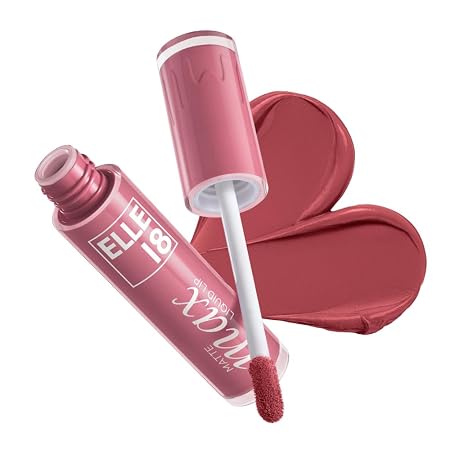 Elle18 Matte Max Liquid Lipstick - , for Smooth Lips, with Hyaluronic Acid & Vitamin E, Blur Matte Finish, Transferproof & Smudgeproof - 6ml
