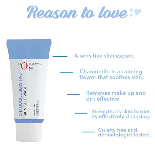 O3+ Chamomile Face Wash for Sensitive Skin, 60g