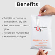 O3+ Bridal Facial Kit Vitamin C for Glowing Skin with Niacinamide (67gm+69ml)
