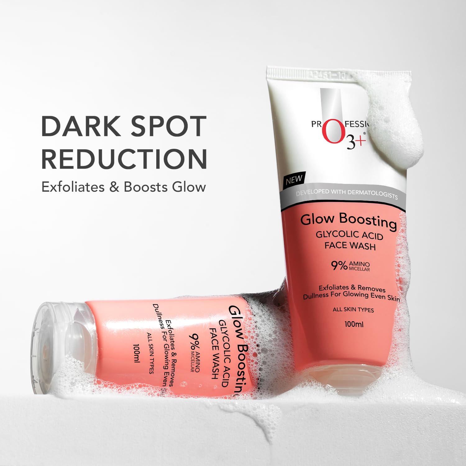 O3+ Glycolic Acid Glow Boosting Hydrating Face Wash (100ml)