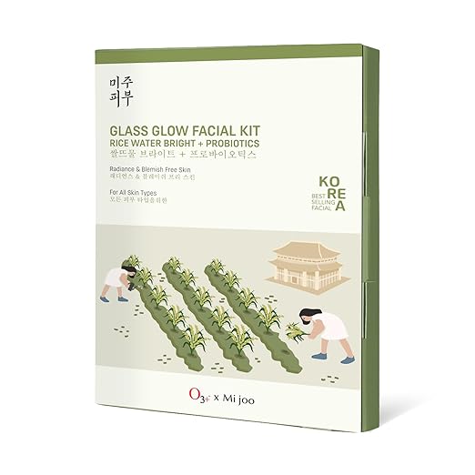 O3+ Mijoo Korea Glass Glow Facial Kit with Rice Water & Probiotics for Radiance