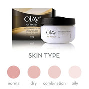 Olay Age Protect |with Salicylic Acid, Aloe Vera Extract, BHA |Stimulates skin's renewal process, gives radiant, younger looking skin |Suitable for Normal, Dry, Oily & Combination skin