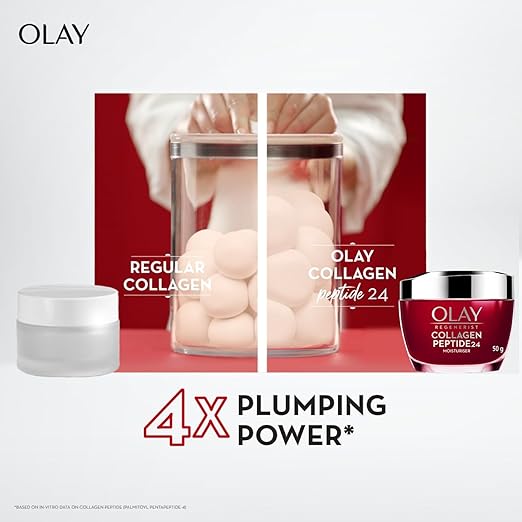 Olay Collagen Peptide Face Cream | Smooth and Plump Skin | With Collagen and Niacinamide l Normal, Oily, Dry & Combination Skin l Paraben & Sulphate free | 50g