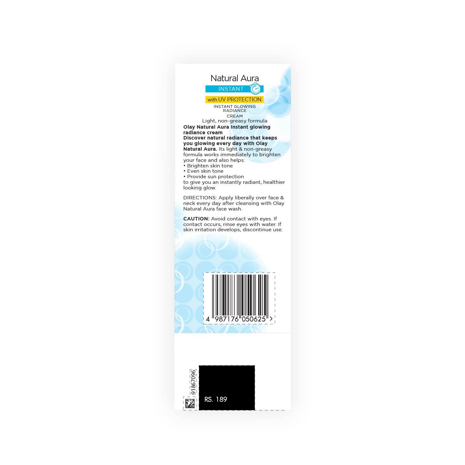 Olay Cream Natural Aura Vitamin B3, Pro B5, E With Uv Protection,40 Gm
