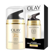 Olay Day Cream Total Effects 7 in 1 BB Cream SPF 15, 50g And Olay Night Cream Total Effects 7 in 1, Anti-Ageing Moisturiser, 50g