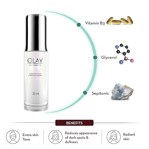 Olay Luminous Light Perfecting Serum with 99% Pure Niacinamide | Pearl like Radiance & Healthy Glow | Normal, Dry, Oily & Combination skin | 30 ml