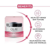 Olay Moisturizing Cream |Nourishing and moisturizing ingredients |All day moisture, Improves skin softness and smoothness |Suitable for Normal, Dry, Oily & Combination skin |100 gm