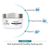 Olay Natural Aura Night Cream | Nourishes Skin for Healthy Glow | Fights 7 Signs of Ageing | With Niacinamide and Vitamin E | Normal, Oily, Dry, Combination Skin | 50g