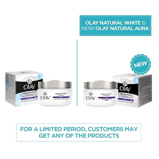 Olay Natural Aura Night Cream | Nourishes Skin for Healthy Glow | Fights 7 Signs of Ageing | With Niacinamide and Vitamin E | Normal, Oily, Dry, Combination Skin | 50g