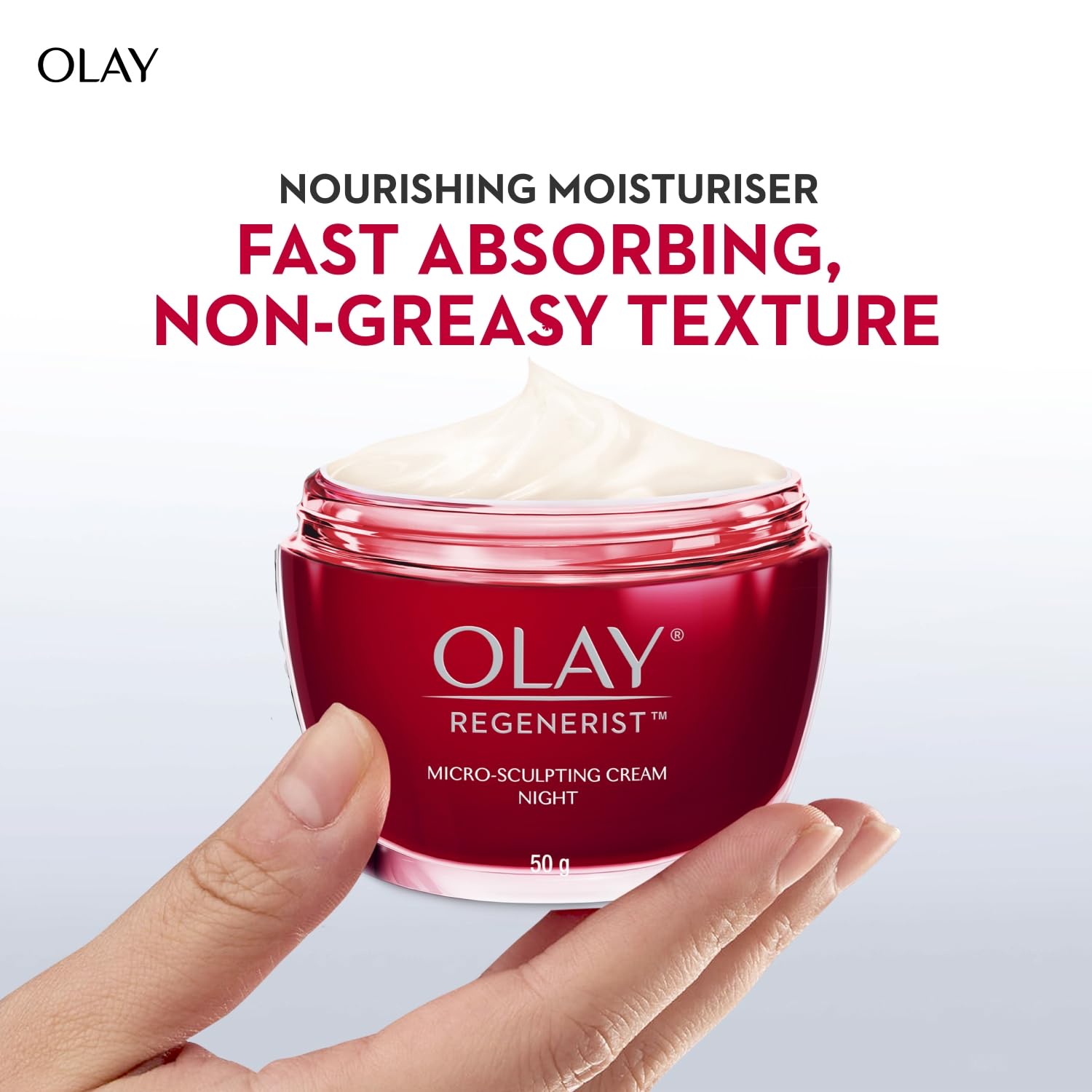 Olay Regenerist Micosculpting Night Cream | Hydrated, Plump, Bouncy Skin | With Hyaluronic Acid, Niacinamide and Peptides | Normal, Oily, Dry, Combination Skin | 50g