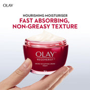 Olay Regenerist Micosculpting Night Cream | Hydrated, Plump, Bouncy Skin | With Hyaluronic Acid, Niacinamide and Peptides | Normal, Oily, Dry, Combination Skin | 50g