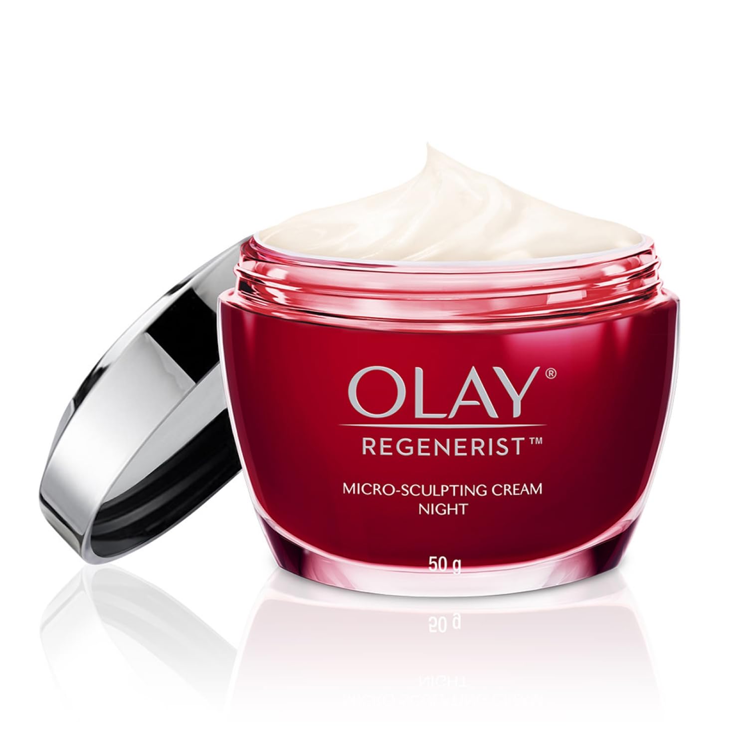 Olay Regenerist Micosculpting Night Cream | Hydrated, Plump, Bouncy Skin | With Hyaluronic Acid, Niacinamide and Peptides | Normal, Oily, Dry, Combination Skin | 50g