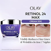 Olay Retinol24 Max Night Cream l Visibly Reduces Fine Lines in 7 Nights | Max Repair, Max Hydration l No Redness or Irritation | Fragrance Free l Normal, Oily, Dry and Combination Skin l 50g