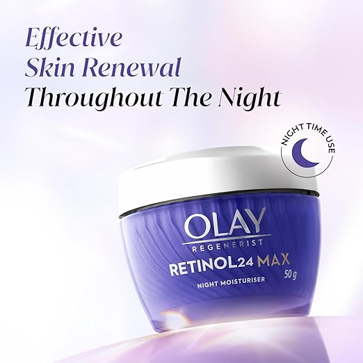 Olay Retinol24 Max Night Cream l Visibly Reduces Fine Lines in 7 Nights | Max Repair, Max Hydration l No Redness or Irritation | Fragrance Free l Normal, Oily, Dry and Combination Skin l 50g