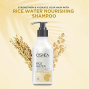 Oshea Herbal Rice Water Nourishing Shampoo for Women & Men | Repairs Damage, Reduces Dryness & Breakage | Enriched With Niacinamide, Oatmeal & Rice Bran Oil - 300ml