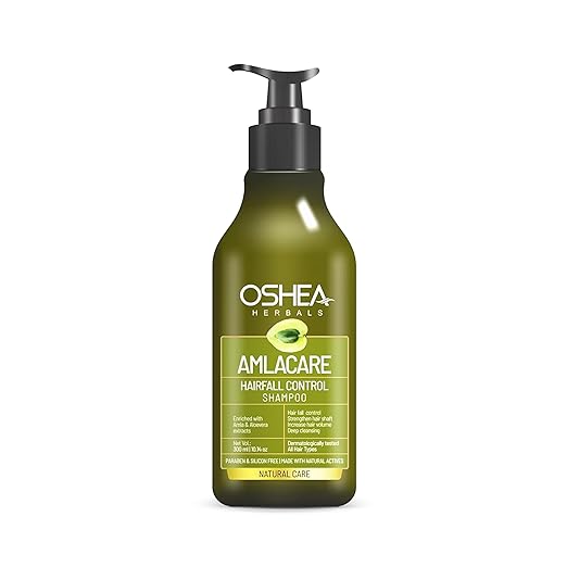Oshea Herbals Amlacare Hairfall Shampoo for Women & Men | Deep Cleansing & Strengthening Formula | Helps Reduce Hair Fall & Controls Dandruff | Enriched with Amla & Aloe Vera Extracts - 300ml