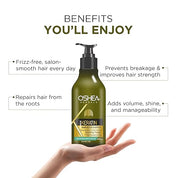 Oshea Herbals Botanical Keratin Hair Repair Shampoo - Restores Protein, Reduces Breakage & Improves Texture - Enriched With Brahmi & Amla Extract 300 ml