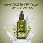 Oshea Herbals Botanical Keratin Hair Repair Shampoo - Restores Protein, Reduces Breakage & Improves Texture - Enriched With Brahmi & Amla Extract 300 ml