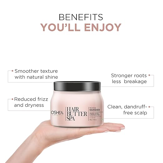 Oshea Herbals Hair Butter Spa Cream for Women & Men | Deep Moisturizing with Silky Smooth Texture, Repairs Dull & Damaged Hair | Enriched with Cherry, Basil & Neem Extract