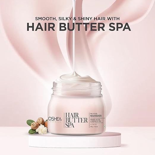 Oshea Herbals Hair Butter Spa Cream for Women & Men | Deep Moisturizing with Silky Smooth Texture, Repairs Dull & Damaged Hair | Enriched with Cherry, Basil & Neem Extract