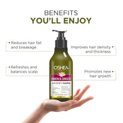 Oshea Herbals Natural Hair Growth Shampoo for Men & Women | Deep Nourishment, Promotes Hair Growth with Controlled Hairfall | Enriched with Onion Bulb & Ginger Extract - 300ml