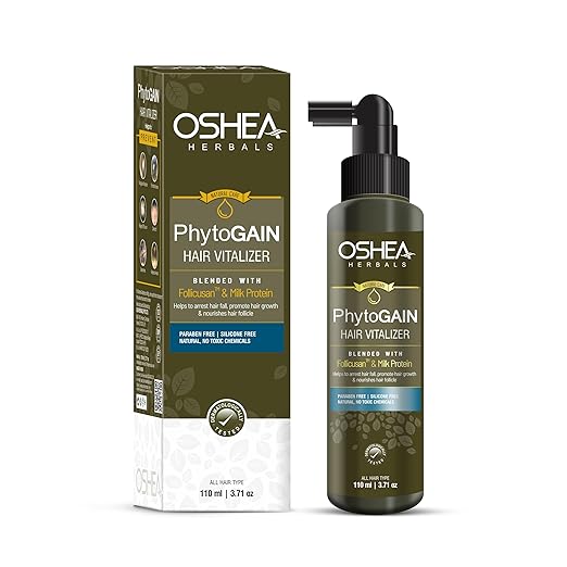 Oshea Herbals Phytogain Hair Vitalizer for Women & Men | Promotes Hair Growth & Nourishes Hair Follicle | Reduces Hairfall with Dry & Damaged Hair | Enriched with Milk Protein & Amala Extracts - 110ml