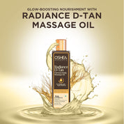 Oshea Herbals Radiance D-Tan Body Massage Oil for Men & Women | Non-Sticky Formula | Moisturizes, Brightens & Reduces Tan | Enriched with Ginseng, Licorice & Olive Oil – 200ml