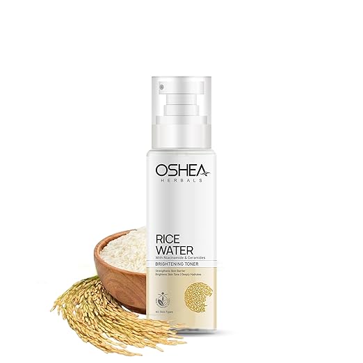 Oshea Herbals Rice Water Brightening Toner for Women & Men | Deeply Hydrates & Brightens Skin Tone | Reduces Dull & Uneven Skin Tone | Enriched with Niacinamides & Ceramides | All Skin Types 120ml