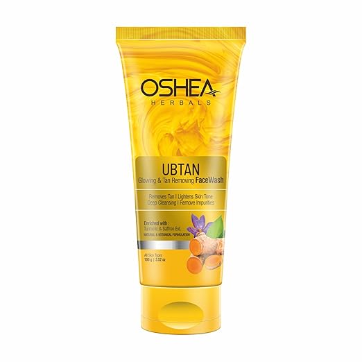 Oshea Herbals Ubtan Glowing & Tan Removal Face Wash for All Skin Types | Removes Tan & Impurities with Deep Cleansing | Enriched with Turmeric & Saffron Extracts 100g