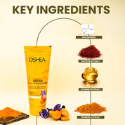 Oshea Herbals Ubtan Glowing & Tan Removal Face Wash for All Skin Types | Removes Tan & Impurities with Deep Cleansing | Enriched with Turmeric & Saffron Extracts 100g