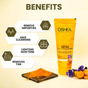 Oshea Herbals Ubtan Glowing & Tan Removal Face Wash for All Skin Types | Removes Tan & Impurities with Deep Cleansing | Enriched with Turmeric & Saffron Extracts 100g