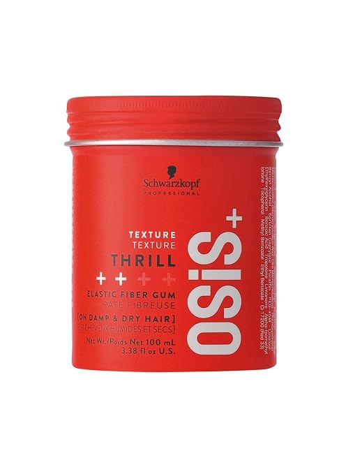 Schwarzkopf Professional Osis+ Thrill Elastic Clay Hair Styling Fibre Gum I Enhances Defination And Shine I Easy To Apply And Wash I Vegan | Tames Frizz And Fly Aways | 100 Ml.
