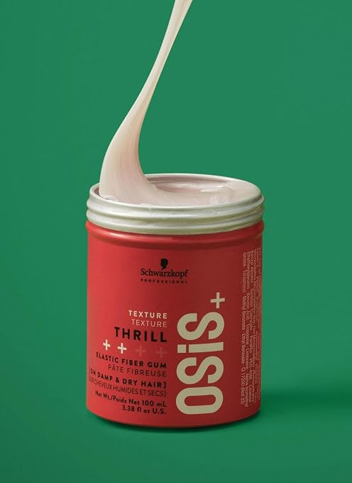 Schwarzkopf Professional Osis+ Thrill Elastic Clay Hair Styling Fibre Gum I Enhances Defination And Shine I Easy To Apply And Wash I Vegan | Tames Frizz And Fly Aways | 100 Ml.