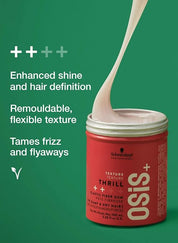 Schwarzkopf Professional Osis+ Thrill Elastic Clay Hair Styling Fibre Gum I Enhances Defination And Shine I Easy To Apply And Wash I Vegan | Tames Frizz And Fly Aways | 100 Ml.
