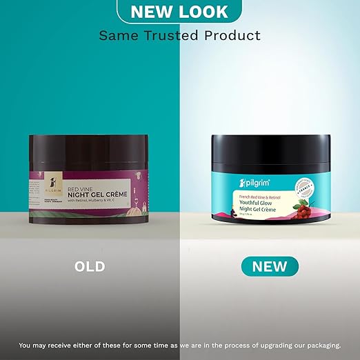 Pilgrim French Red Vine Anti Aging Night Cream for women with Retinol, Mulberry & Vitamin C For Glowing Skin & Skin Repair