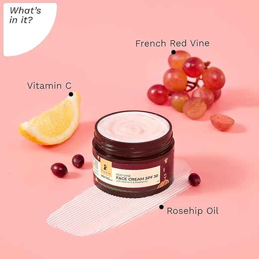 Pilgrim French Red Vine Face Cream with SPF 30 Sunscreen