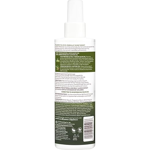 Palmer’s Olive Oil Leave-in Conditioner Spray for Minimized Frizz, Balanced Scalp, Shine