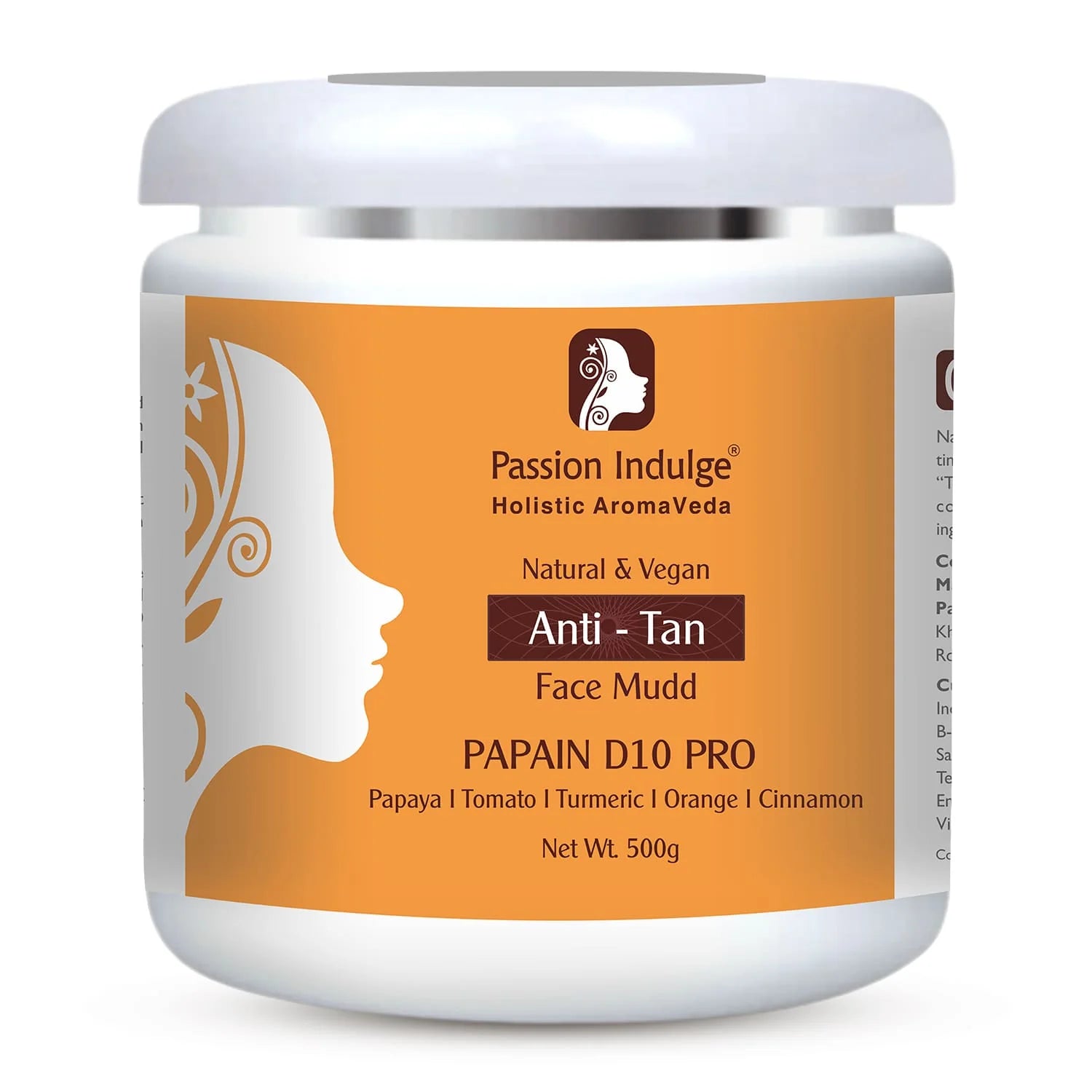 Passion Indulge Papain D10 Natural Face Mudd Pack For Tan Removal