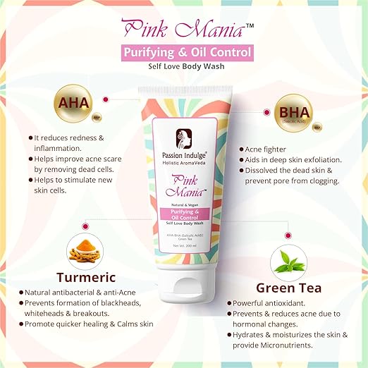 Passion Indulge AHA BHA Body Wash For Acne, Oily Skin