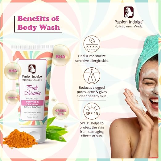 Passion Indulge AHA BHA Body Wash For Acne, Oily Skin