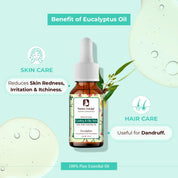 Passion Indulge Eucalyptus Essential Oil for Skin Eruptions, Acne, Oily Skin and Hair Dandruff - 10ml