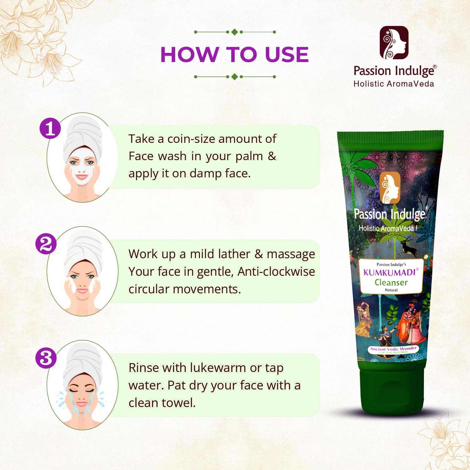 Passion Indulge Kumkumadi Cleanser For Face with Saffron, Vetiver & 16 Ayurvedic Herbs
